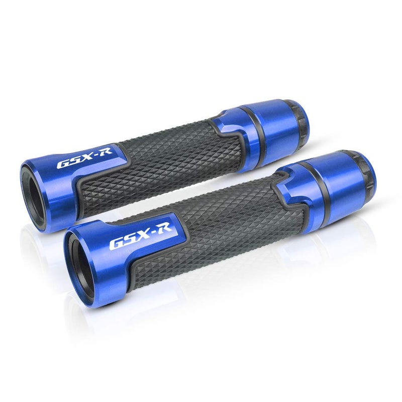 LANQIAN 7/8'' 22mm Motorcycle CNC Aluminum Powersports Handlebar Grips with Grip Ends for GSXR 125 250 300 600 750 1000 1300 Blue - Image 3